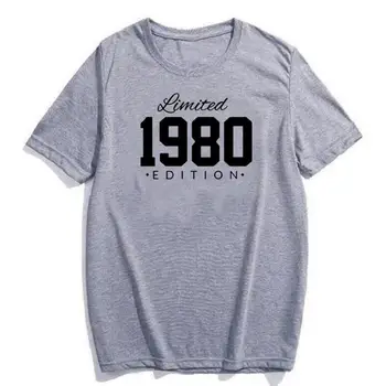 Smiješno print Хлопковая ženska t-shirt s limitirano izdanje 1980 godine, t-shirt s 41. rođendan, Femme Sumemr, Casual majica kratkih rukava, ženske majice