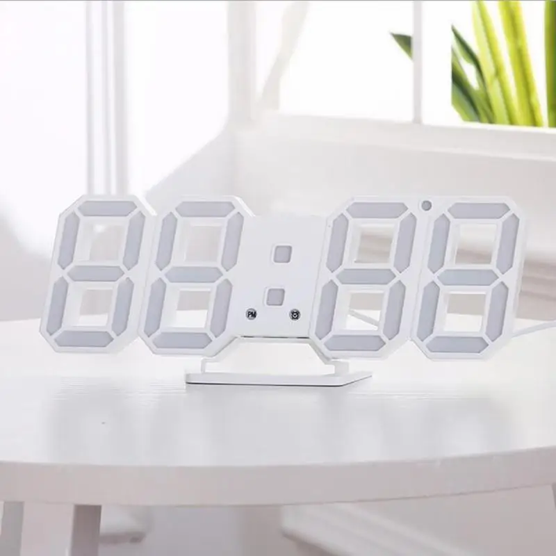 3D Zidni satovi LED Veliki Kalendar Vremena Temperatura Desktop Površine Digitalni Sat sa led pozadinskim osvjetljenjem Home Dekor Alarmi Slika  2