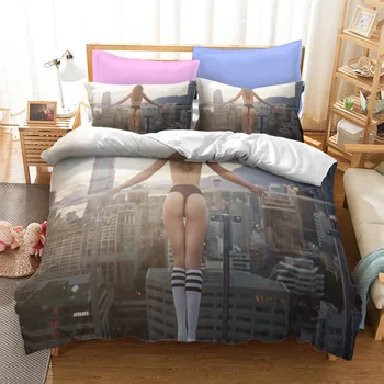 Seksi Stražnjica Bikini Set posteljine Za djevojčice Pogled straga Dekor spavaće sobe Luksuzni Deka Modni deka Jastučnicu