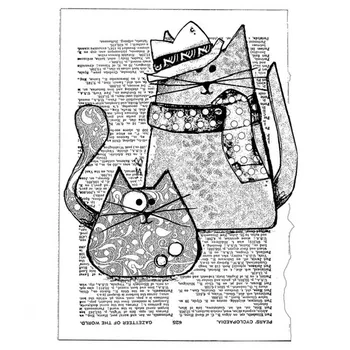 Трилби Mačke Transparentno Skup Pečata ,Dva Čudan Mačke Marke Bistra Ispis za DIY Scrapbooking Obrt Papir Razglednice Izrada 2021 novi