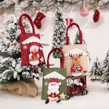 Navidad 2021 Santa Vrećice Bombona Jabuka Olovke za poklon paketa za Božićne Ukrase za dom Novu Godinu 2022 Dekor Darove Božićno drvce