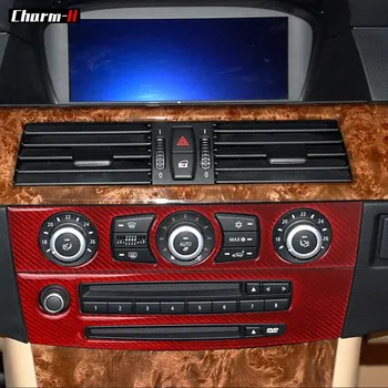 Za BMW E60 aktivnosti iz 2004-2010 5 serija Auto Naljepnice Izmjene Mjenjača Salona odzračivanje CD-ploča Ukrasne Obloge Od karbonskih Vlakana