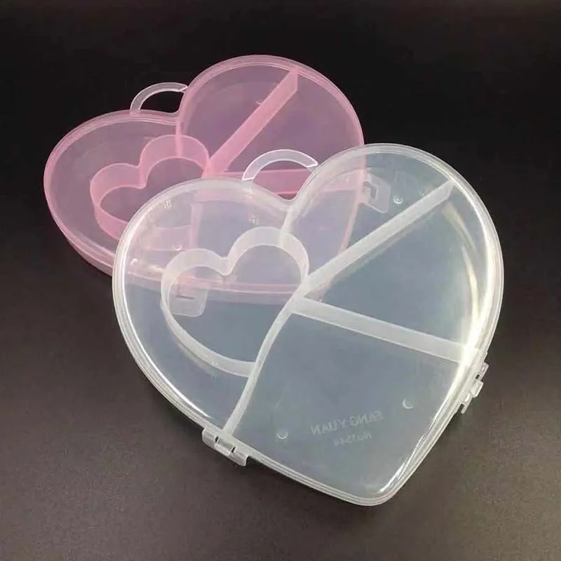Мультяшное Srce Pink Prozirna Plastična Kutija Za Pohranu Kutija Za Nakit Organizator Nakit Držač Ormari Za Male stvari Slika  1