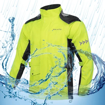 SULAITE Motocikl Žuta Vodootporan Plašt odjeća za kišu Hlače i Jakna Odijelo Motocikl teško se nosi Zaštitna Oprema Za jahanje Na Otvorenom