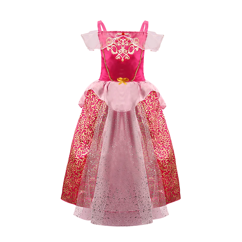 Haljina princeze za djevojčice, Dječje Božićni domjenak Odijelo Uspavane Ljepotice Djeca Plava Pink Neobična maskiranje Poklon za rođendan Odijelo Aurora Slika  3