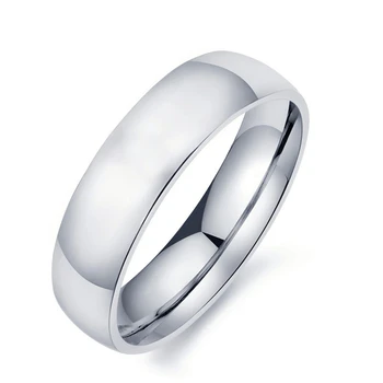 Moda jednostavna титановая čelik glatka površina par prstenova 6 mm više prstenova metalik boje Obećavaju Vjenčano prstenje za žene