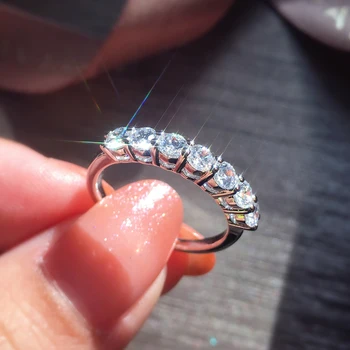 9 bijelo zlato Zamjenik prsten okrugli rez Муассанит prsten DF boja Lab dijamantni nakit za stranke Godišnjica vjenčanja