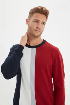 Trendi muški džemper od pletiva s lapels za biciklizma s običnim ulaska TMNAW22KZ0587