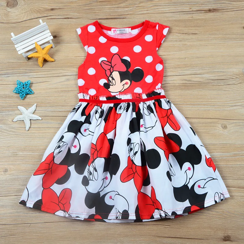 Haljine za djevojčice Ljetnim Crtani Minnie Mouse Point Kratkih Rukava Infant Slatka proslava rođendana Haljina Princeze Хлопковая odjeća za mališane Slika  0