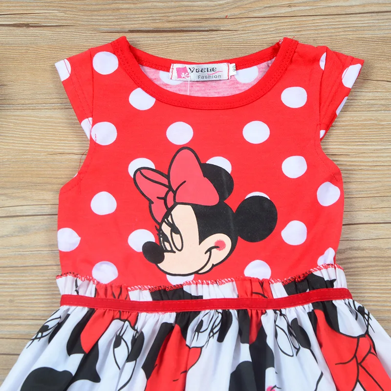 Haljine za djevojčice Ljetnim Crtani Minnie Mouse Point Kratkih Rukava Infant Slatka proslava rođendana Haljina Princeze Хлопковая odjeća za mališane Slika  3