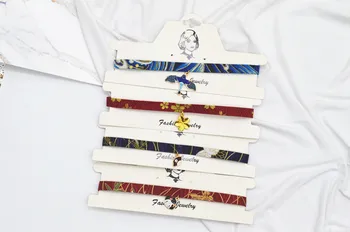 Japanski Stil Slatka Tiskano Privjesak s ptica Ogrlica za žene i Djevojčice Ogrlicu od meke tkanine, Pribor Poklon Nakit