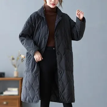 2022 Zimski kaput Novi Korejski stil Dugi kaput s pamučnom postavom Ženska Svakodnevni jakna-parka Odjeća Ženska tanka gornja odjeća