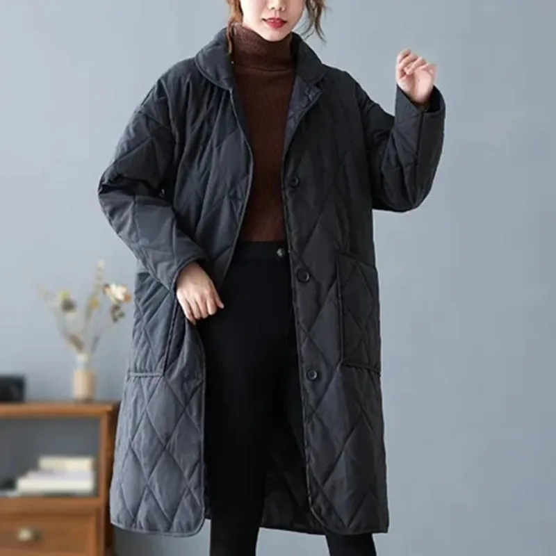 2022 Zimski kaput Novi Korejski stil Dugi kaput s pamučnom postavom Ženska Svakodnevni jakna-parka Odjeća Ženska tanka gornja odjeća Slika  0