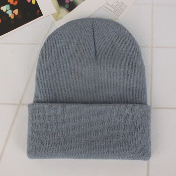 Unisex šešir, Pamuk smjese Ravnici tople meke HIP - HOP pletene kape Muške zimske kape Ženske kape za djevojčice veliko šešir