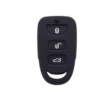 Xinyuexin Silikonska Torbica za ključeve od automobila Torbica za Hyundai Elantra Sonata Daljinski Upravljač s 4 Tipke Torbica za ključeve, Privjesak 3B + Panika