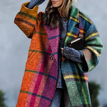 Vuna mješavine Zimski kaput za žene Moda pokrivač vrat s lapels Ured lady Elegantan dugi kaput Tanki kaput Ženska jakna 2021