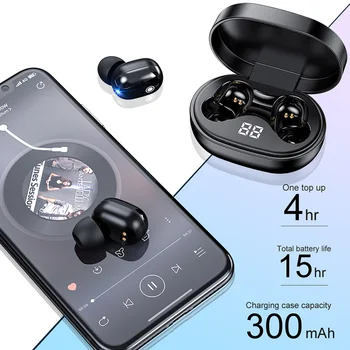 TWS Bluetooth 5.1 Pravi Bežične Slušalice Stereo Slušalice U Uhu Slušalice za telefoniranje bez korištenja ruku Sportski Vodootporne Slušalice Za Mobilni Telefon