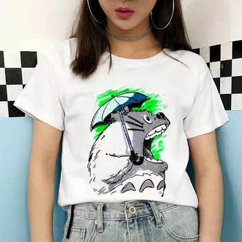 Kawai totoro ženska t-shirt funky zabavna majica sa po cijeloj površini Totoro ljetna vanjska odjeća Harajuku majica kratkih rukava i okruglog izreza