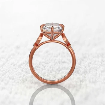 Huitan AAA Trg Kubni Cirkonij Vjenčano prstenje, Vjenčano Prstenje za žene Romantične Ružičaste Boje Zlata Prsten je Poklon Novi Modni nakit