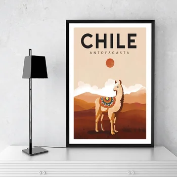 Sažetak Čile Antofagasta Urbani Krajolik Platnu Slikarstvo Zid Umjetnost Slika je Poster i Print za Uređenje Dnevnog boravka i Spavaće sobe