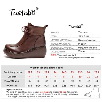 Ženske cipele Tastabo 2021 Nova ženska Casual cipele od prave kože, Prozračna funky vodootporne cipele na ravnoj platformi, čizme