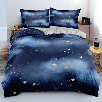 Jednostavan Tamno Plavi Kit dekom pokriti Galaxy Jednokrevetna Dvokrevetna king Size 140x210 cm Komplet deke Set posteljine Modni ukras kreveta