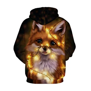 Novi 3D print Fox Galaxy Ženska/Muška Majica Hoodies Zvijezde Prednji džep Slobodna Majica s kapuljačom dugih rukava Muška Odjeća odjeća