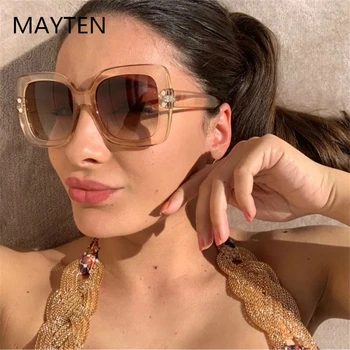 Prevelike Sunčane naočale Ženski Luksuzni Prozirne gradijent ispunjava Sunčane naočale u veliki ivicom Vintage Naočale UV400 Naočale za dame