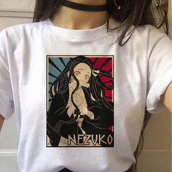 Истребительница demona Zabavna crtani majica za žene Kimetsu No Yaiba Majica sa japanskim anime Moderan grafički t-shirt Ženska