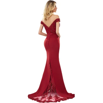 BEPEITHY Seksualno Duga večernja haljina s otvorenim ramenima Elegantna večernja haljina 2021 Izvlačenja ručni rad Haljina za prom Sirena Brza dostava