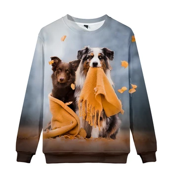 2020 je Lijep pas 3D Hip-hop Majica okruglog izreza Ženska/Muška moda Veste s dugim rukavima Svakodnevni ulični odjeća Zabavna odjeća za kućne ljubimce