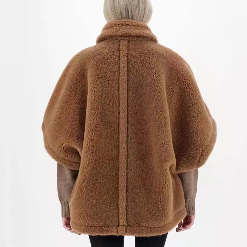 Ženski Zimski kaput od prave ovčje vune Jaknu, Kabanicu Model Негабаритная Odjeća Nova Moda Debele Tople Boje Tla Slika  3