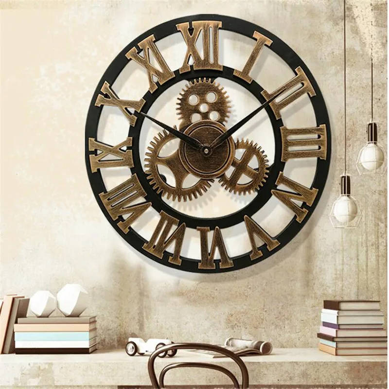 Zlatna klasični retro jednostavne moderne sat za dom umjetnosti kreativni svjetlo luksuzni zidni sat jednostavna individualnost sat za dnevni boravak Slika  1