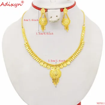 Adixyn Afrički nakit Kit Ogrlice Ogrlice Zlatne Boje/Bakrene Naušnice s кисточками za Žene Dubai/Etiopljanin Darove za stranke N07011