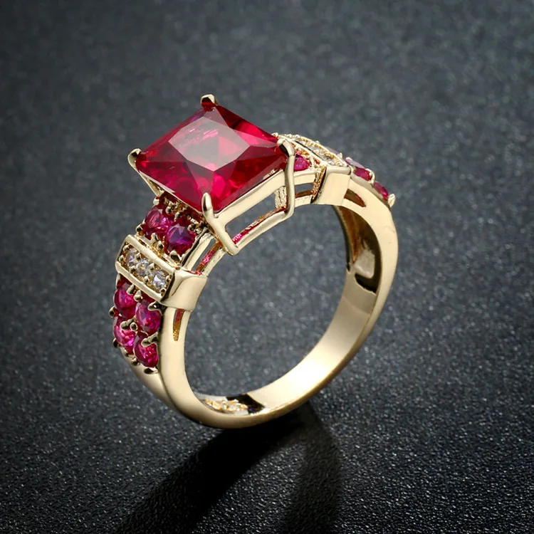 Luksuzni 4 Boje Modni Trg prsten s kristalima Циркона za žene, Vjenčano prstenje za ruke, Modni ukras za stranke, Rasprodaja Slika  1