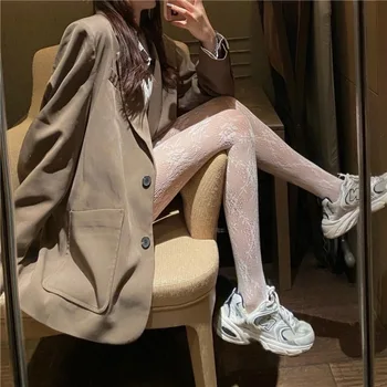 Lolita Dubi Čipke, mrežaste Čarape Čarape s donjeg dna Japanski Lolita Klasicni Cvjetni Rattan Bijele Čarape Klasični Hot Pantyhose