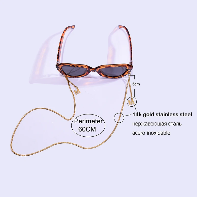 Zlatni Lanac Za naočale, od Nehrđajućeg Čelika U~Z Osnovna Maska Držač za Remen Remen Trendy Sunčane Naočale Naočale Ženska lanac na vrat Slika  2