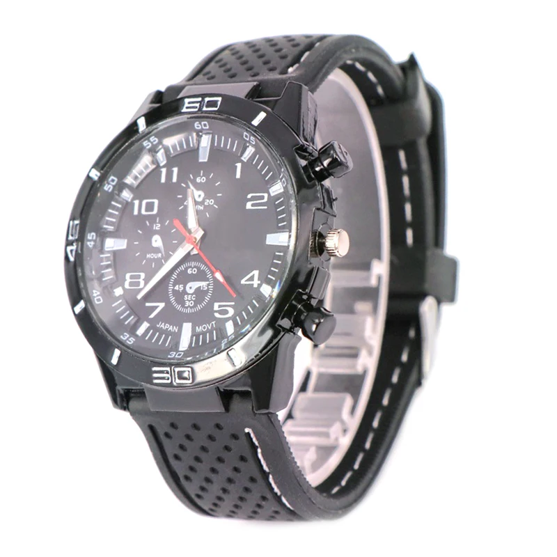Trendi Muški sat za dječake Kvarcni ručni sat sa silikonskom trakom Svakodnevne Mens Jedinstveni dizajn Veliki sat Muški luksuzni ručni sat Slika  1