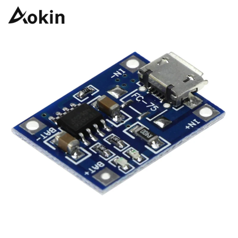 Aokin TP4056 5 U TENSTAR ROBOT 1A Micro USB 18650 Litij Baterija Punjenje naknada Modul Punjač+Zaštita Dvostruke funkcije Slika  0