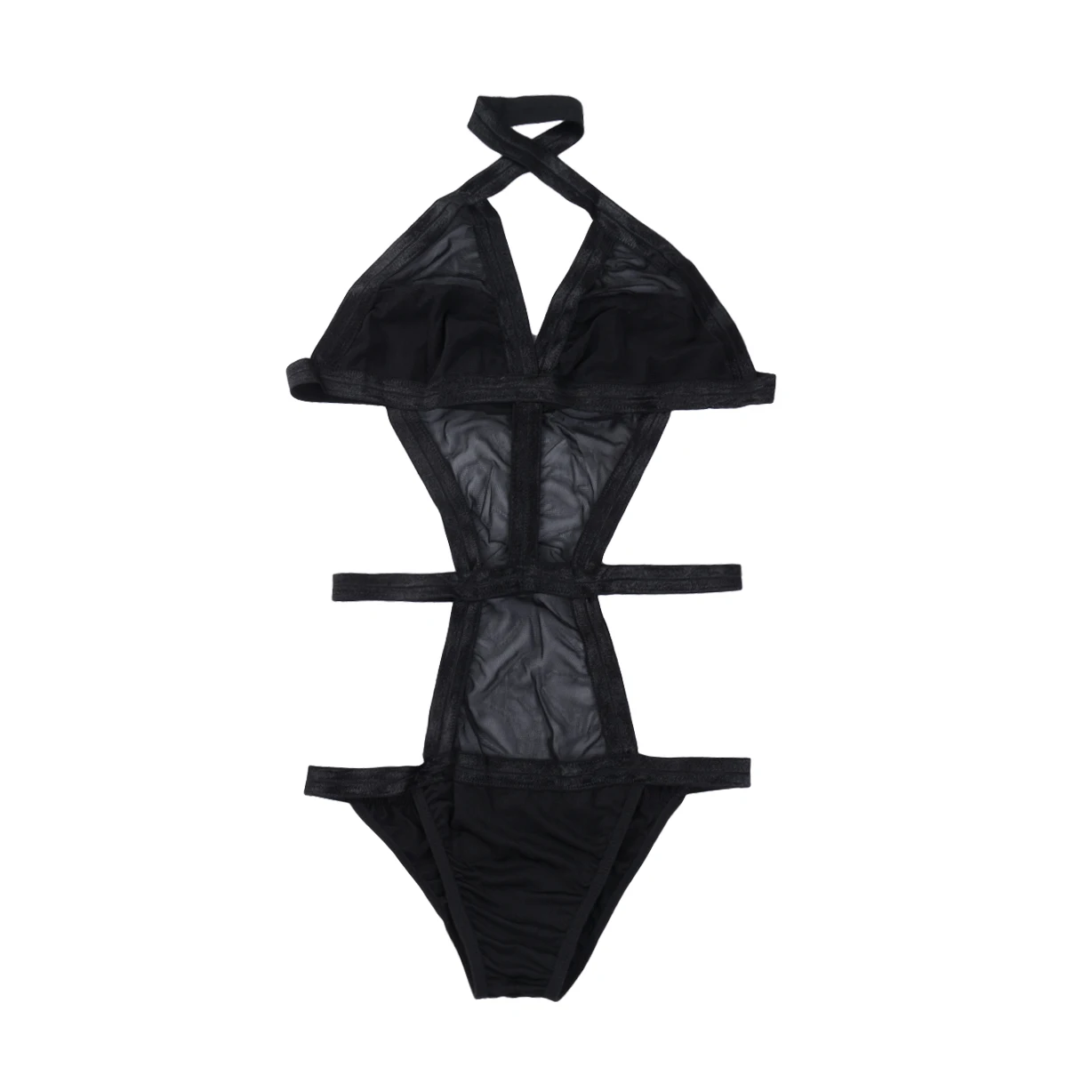 Hirigin 2020 Ženske seksi mrežaste Cjelovite Bikini Zavoj Push-Up Soft kupaći Kostim Монокини Transparentno Kupaći kostim za Kupanje Slika  4
