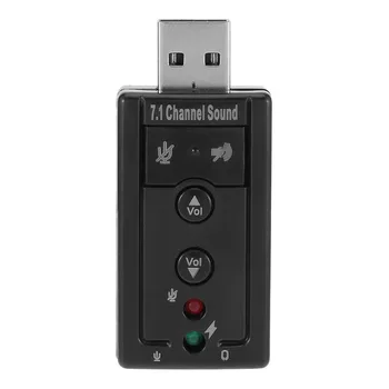 7.1 Virtualna zvučna kartica USB, 3,5 mm AUX Mikrofon i za slušalice, Vanjski Аудиоадаптер stereo Slušalice Podržavaju 3D zvuk