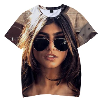 Od 2 do 14 godina Dječje majice Mia Khalifa Majice za djevojčice Ljetnim prozračne majice kratkih rukava Svakodnevni ženska košulja 4XL