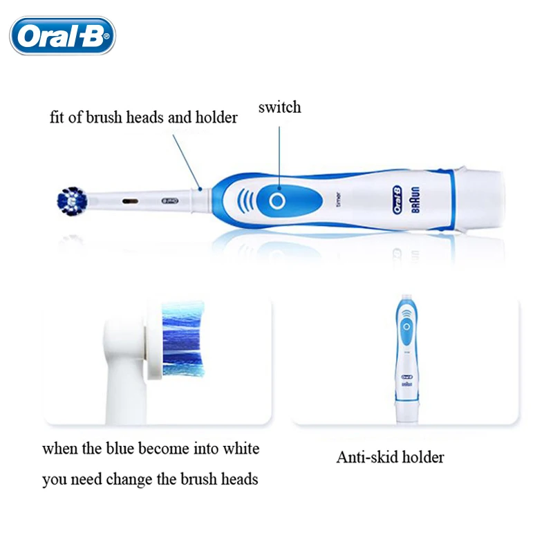 Originalna Električna četkica za zube Oral B za Odrasle Djeca s baterijskim Napajanjem Tip Rotacije Briga Za vaše desni Soft Čekinje Duboko Čišćenje Slika  2
