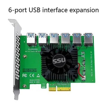 PCI-E NA adapter PCI-E Slot pci-e Od 4X Do 16X USB 3.0 Produžni kabel Ustaje Za Майнинга Биткойн-майнеров PCI Express X4 20 GB Od 1 Do 6 Riser Kartice