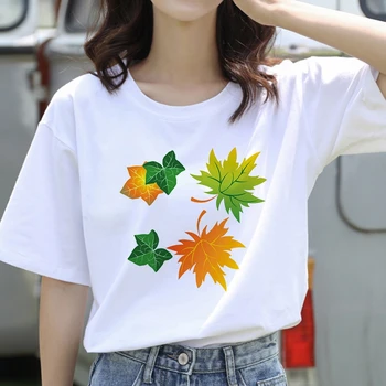 Zabavna majica sa po cijeloj površini Za žene 2021 Novi Harajuku Svakodnevne Ljetne majice majice kratkih rukava Crveni Javorov list za ženske odjeće