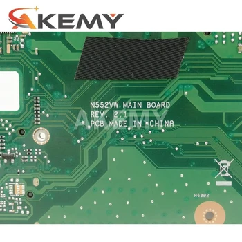 Akemy Nova matična ploča laptopa N552VW za Asus N552VX N552VW N552V Test izvorna matična ploča i7-6700HQ GTX960M/GTX950M V4G GPU