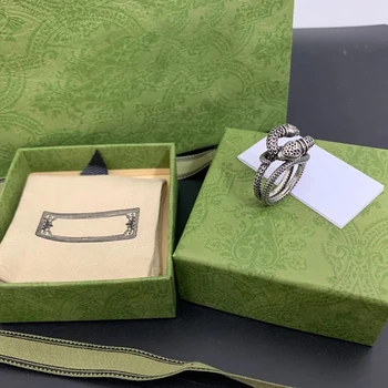Srebro prsten S925, muško i žensko, nakit sa змеиным prstenom, starinski stil, Винтажное prsten
