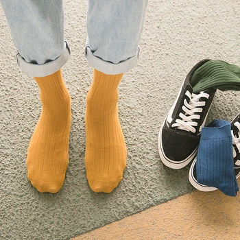 Čarape za muškarce pamučne čvrste čarape za posade Unisex muške čarape mark formelle proljeće ljeto muške svakodnevne čarape meias veliko 2019
