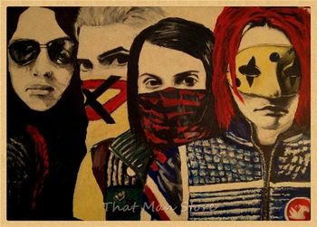 Moja Chemical Romance Američki Punk-Rock bend i Starinski Poster Od Kraft-papir Retro Caffe Kućni Ukras Zidova Poster