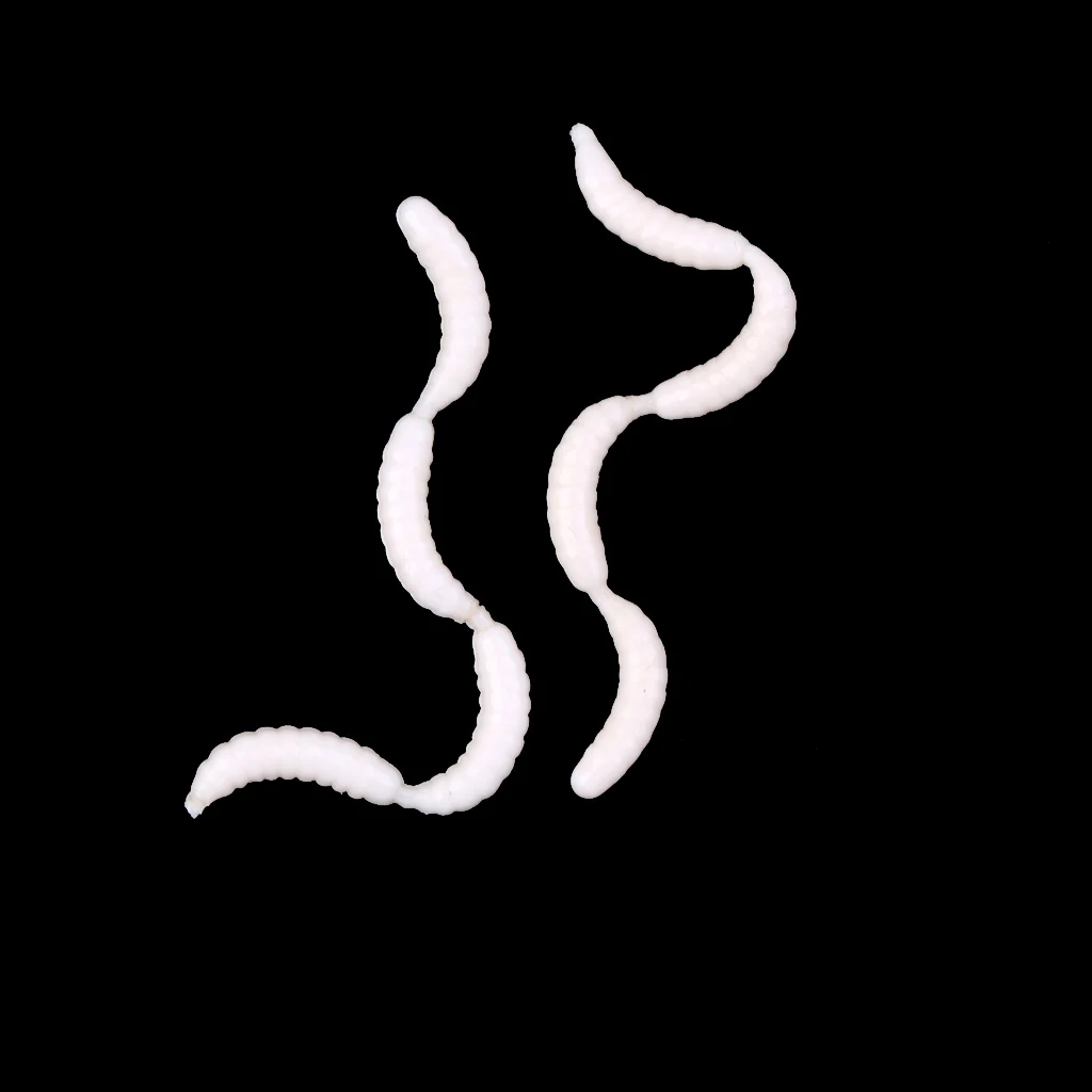 120 kom./kor. 1,5 cm Silikonski mamac za ribolov s mirisom Svijetle larve Bijele Ličinke crva Mamac Morska Slatkovodno ribarstvo Дропшиппинг Slika  2